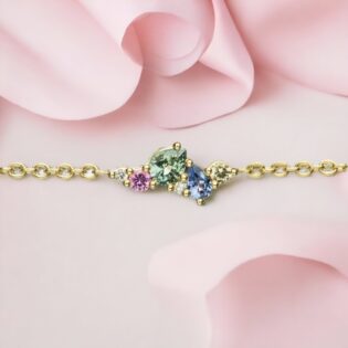 Bracciale Iris con zaffiri fancy, tanzanite e diamanti