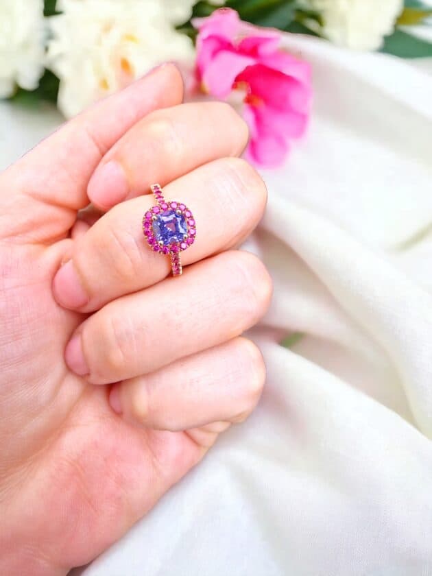 Anello Sissi con tanzanite e rubini della Groenlandia - immagine 2
