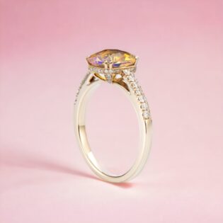 Anello Jasmine con opale messicano e diamanti - immagine 2