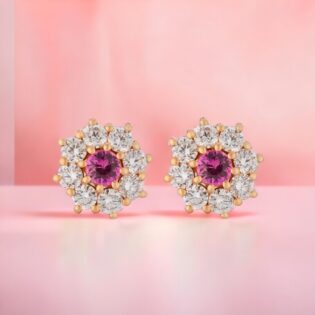 Orecchini Grand Cosmos con zaffiri rosa e diamanti