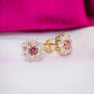 Orecchini Grand Cosmos con zaffiri rosa e diamanti - immagine 2