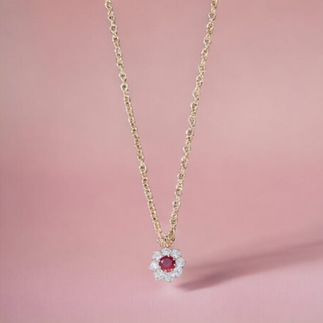 Collana Petit Cosmos con rubino e diamanti