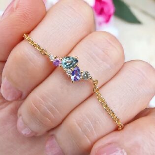 Bracciale Iris con zaffiri fancy, tanzanite e diamanti - immagine 3