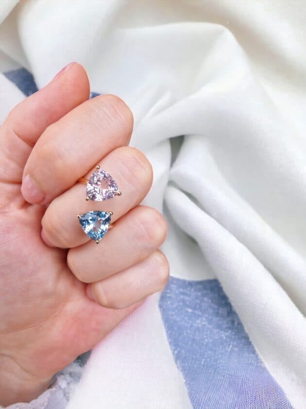 Anello Marie Antoinette con Acquamarina e Morganite - immagine 2