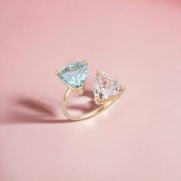 Anello Marie Antoinette con Acquamarina e Morganite